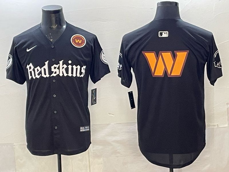 Men 2025 Nike Washington Redskins Blank Black 5th generation Joint Name Limited NFL Jersey 08